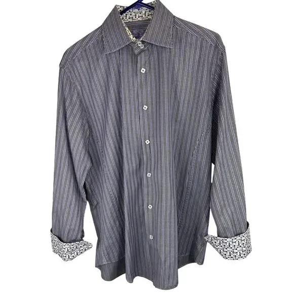 Bugatchi Men's Shaped Fit Dress Shirt, Size Large - Picture 3 of 11